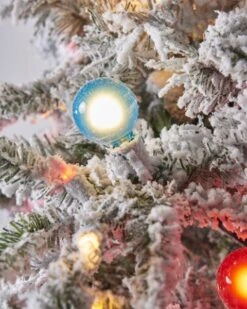 7.5ft Flocked Balsam Pine With G40 Lights 10 7.5ft Flocked Balsam Pine With G40 Lights -Esquire Shop 434136 4