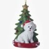 Bichon Frise With Christmas Tree Ornament -Esquire Shop 495656 1