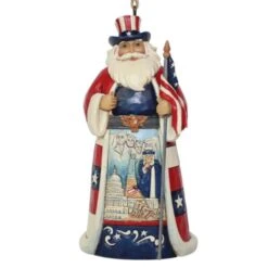 American Santa Ornament