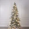 7.5ft Snowy Flocked Slim Balsam Pine With G40 And LED Lights -Esquire Shop 502006 1