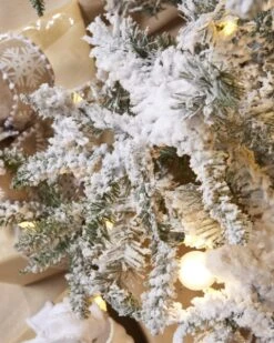7.5ft Snowy Flocked Slim Balsam Pine With G40 And LED Lights -Esquire Shop 502006 4