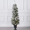 4.5ft Flocked Potted Tree With LED Lights -Esquire Shop 502025 1
