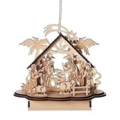 Wood Nativity Ornament