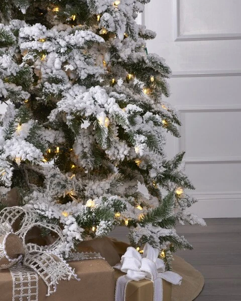 9ft Snowy Flocked Cascade Tree With LED Lights 4 9ft Snowy Flocked Cascade Tree With LED Lights - Image 2