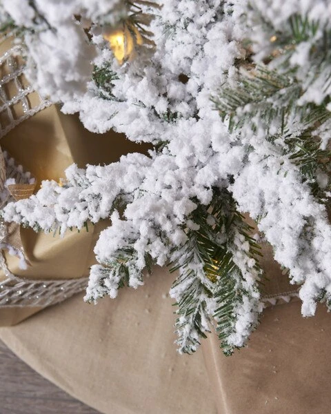 9ft Snowy Flocked Cascade Tree With LED Lights 5 9ft Snowy Flocked Cascade Tree With LED Lights - Image 3