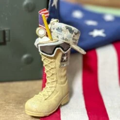 Army Boot With US Flag Ornament