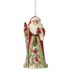 Santa With Cardinals Ornament