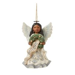 White Woodland Heritage Believe Angel Ornament