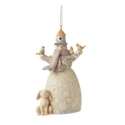 White Woodland Snowman Ornament