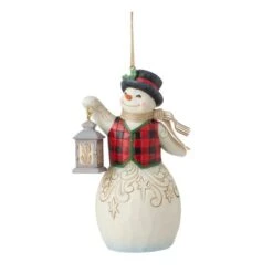 Snowman With Lantern Ornament