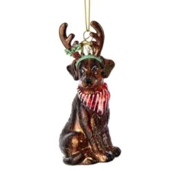 Glass Chocolate Lab Ornament
