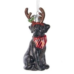 Glass Black Lab Ornament