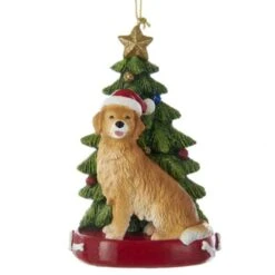 Golden Retriever With Tree