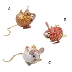 Cloisonne Mouse With Holly