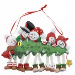 Snowman With Tree Family Of 5