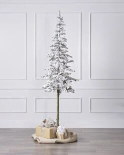 7ft Snowy Alpine Tree With LED Lights