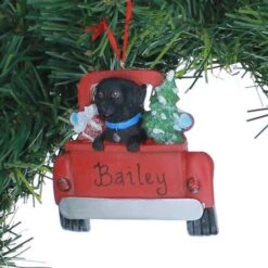 Black Lab In Back Of Truck Ornament 7 Black Lab In Back Of Truck Ornament -Esquire Shop A1940BLB 2