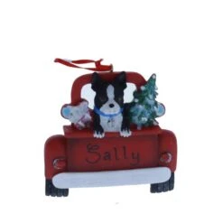 Boston Terrier In Back Of Truck Ornament -Esquire Shop A1940BT 1