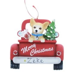 Esquire Shop 7 Chihuahua In Back Of Truck Ornament
