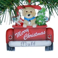 Labradoodle In Back Of Truck Ornament -Esquire Shop A1940LD 2