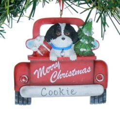 Shih-Tzu In Back Of Truck Ornament -Esquire Shop A1940SH 2