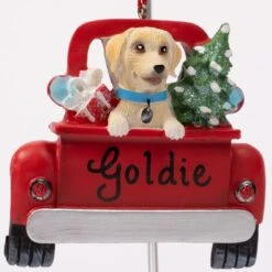 Yellow Lab In Back Of Truck -Esquire Shop A1940YLB 2