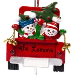 Red Truck Family Of Two Ornament -Esquire Shop A1996 2