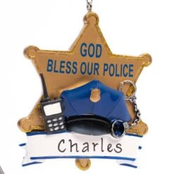 God Bless Our Police Ornament -Esquire Shop A2038 2