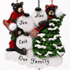 Black Bear Snowball Family Of 3 -Esquire Shop A2255 2