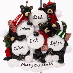 Black Bear Snowball Family Of 5 -Esquire Shop A2257 2