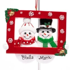 Snow Couple Ornament -Esquire Shop C6459 2