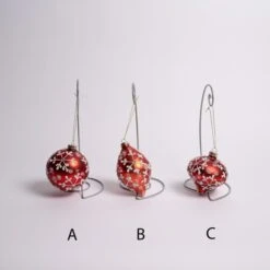 Red White Snowflake Orn