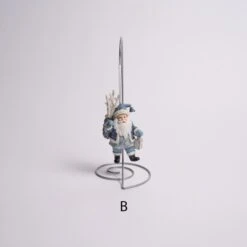 Blue Woodland Santa Ornament /2 -Esquire Shop E0436 3