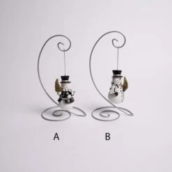 Black And Silver Snowman Ornaments