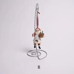 Santa With Wine Basket Ornament -Esquire Shop E0777 3