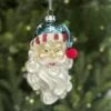 Glass Patriotic Santa Ornament -Esquire Shop J9007 1