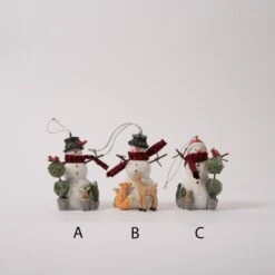 Snowman With Woodland Critters Ornament