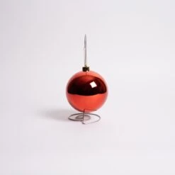 140mm Red Shiny Ball Ornament Box Of 2