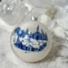 5in Glass Delft Scene Ball Ornament -Esquire Shop MTX64258 1