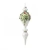 10IN White Glass Berry Finial