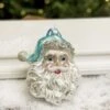 Glass Teal Santa Ornament -Esquire Shop T2761 1