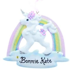 Unicorn And Rainbow Ornament