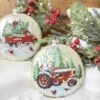 Glass Christmas Red Truck Ornament